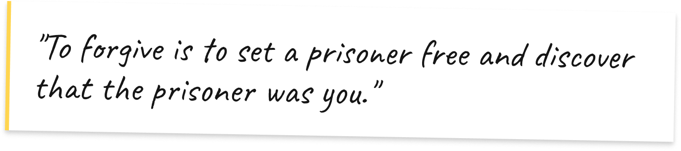 To forgive is to set a prisoner free img